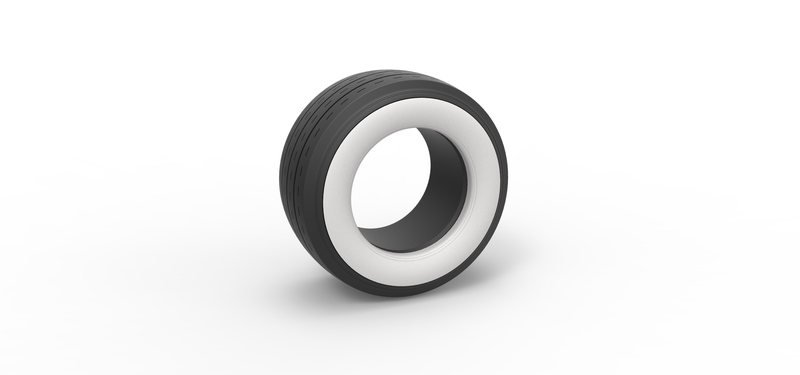 Diecast Whitewall race tire Scale 1:25