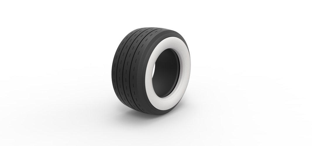 Diecast Whitewall race tire Scale 1:25 3D Print 520464