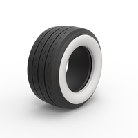 Diecast Whitewall race tire Scale 1:25 - Thumbnail 2