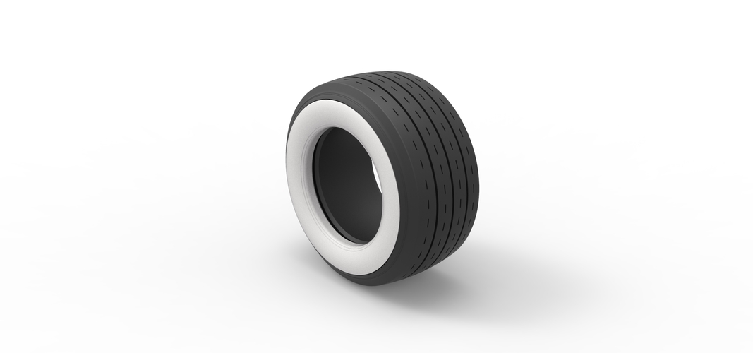 Diecast Whitewall race tire Scale 1:25 3D Print 520469