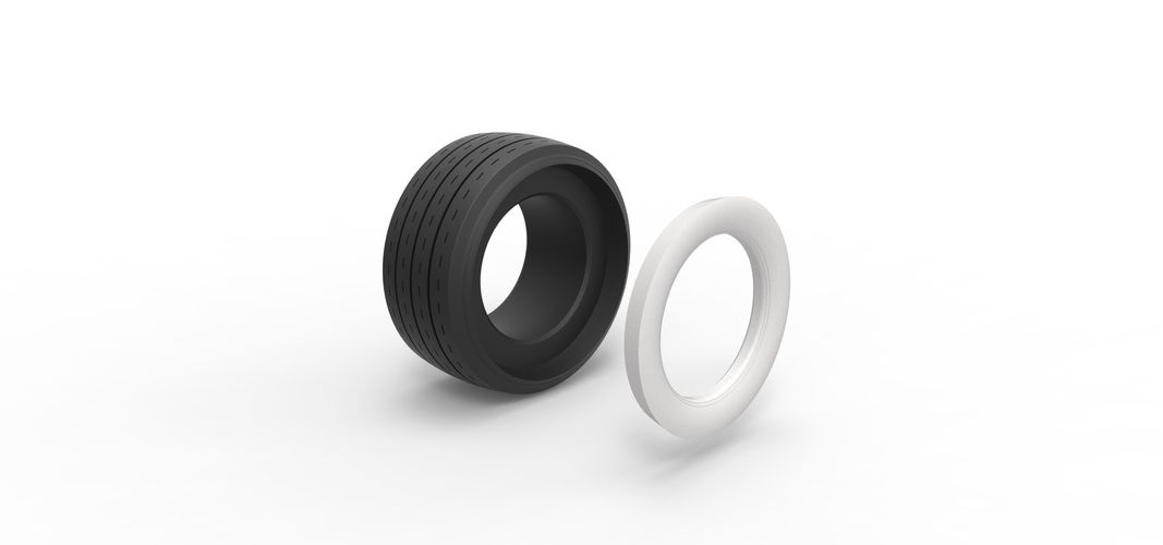 Diecast Whitewall race tire Scale 1:25 3D Print 520471