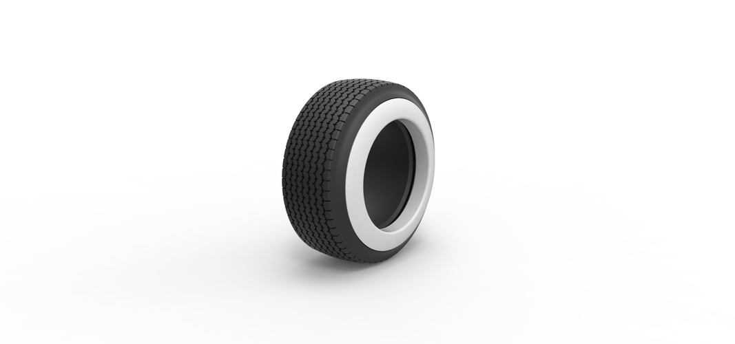 Dune buggy Whitewall rear tire Version 2 Scale 1:25 3D Print 520487
