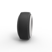 Dune buggy Whitewall rear tire Version 2 Scale 1:25 - Thumbnail 3