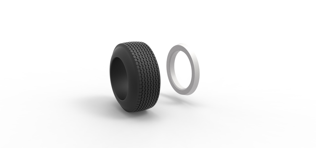 Dune buggy Whitewall rear tire Version 2 Scale 1:25 3D Print 520495