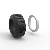 Dune buggy Whitewall rear tire Version 2 Scale 1:25 - Thumbnail 10