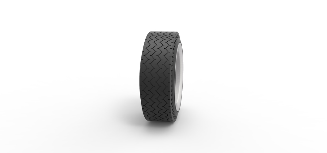 Whitewall rear tire of vintage dragster Version 10 Scale 1:25 3D Print 520506