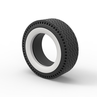 Whitewall rear tire of vintage dragster Version 10 Scale 1:25 - Thumbnail 7