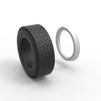 Whitewall rear tire of vintage dragster Version 10 Scale 1:25 - Thumbnail 10