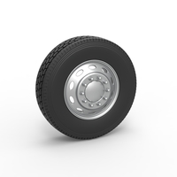 Diecast 10 Oval Hole Front wheel of semi truck Scale 1:25 - Thumbnail 1