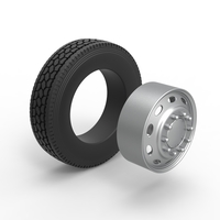 Diecast 10 Oval Hole Front wheel of semi truck Scale 1:25 - Thumbnail 9