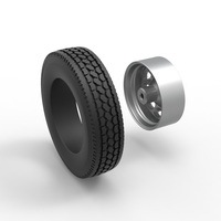 Diecast 10 Oval Hole Front wheel of semi truck Scale 1:25 - Thumbnail 10