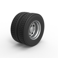 10 Oval Hole Rear double wheel of semi truck Scale 1:25 - Thumbnail 2