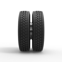 10 Oval Hole Rear double wheel of semi truck Scale 1:25 - Thumbnail 4