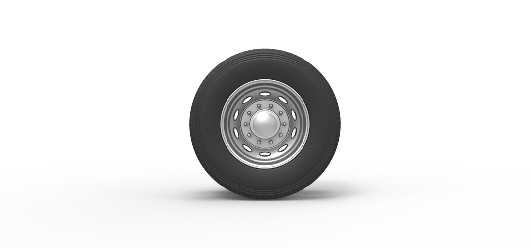 10 Oval Hole Rear double wheel of semi truck Scale 1:25 3D Print 520538