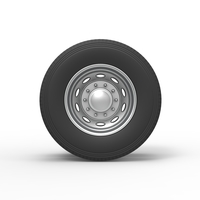 10 Oval Hole Rear double wheel of semi truck Scale 1:25 - Thumbnail 5