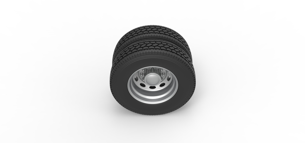 10 Oval Hole Rear double wheel of semi truck Scale 1:25 3D Print 520539