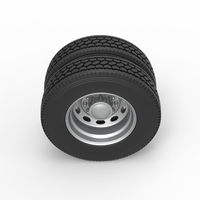 10 Oval Hole Rear double wheel of semi truck Scale 1:25 - Thumbnail 6