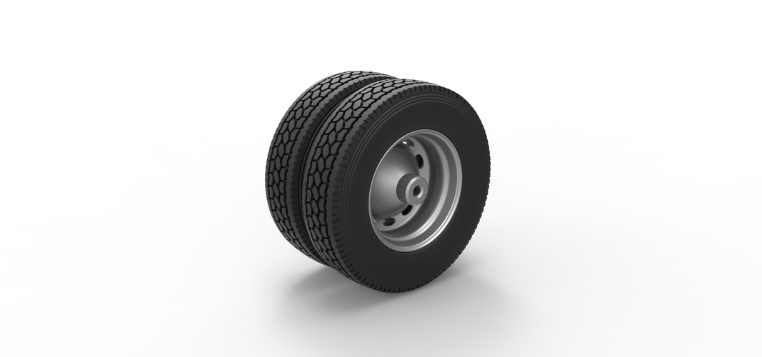 10 Oval Hole Rear double wheel of semi truck Scale 1:25 3D Print 520541
