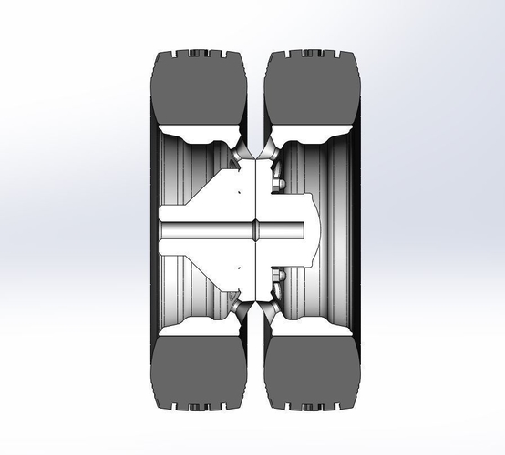 10 Oval Hole Rear double wheel of semi truck Scale 1:25 3D Print 520544