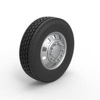 Diecast 10 Square Hole Front wheel of semi truck 1:25 - Thumbnail 2