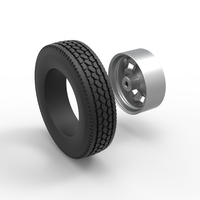 Diecast 10 Square Hole Front wheel of semi truck 1:25 - Thumbnail 10