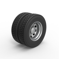 10 Square Hole Rear double wheel of semi truck 1:25 - Thumbnail 2