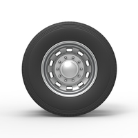 10 Square Hole Rear double wheel of semi truck 1:25 - Thumbnail 5