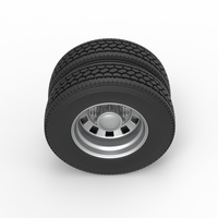 10 Square Hole Rear double wheel of semi truck 1:25 - Thumbnail 6