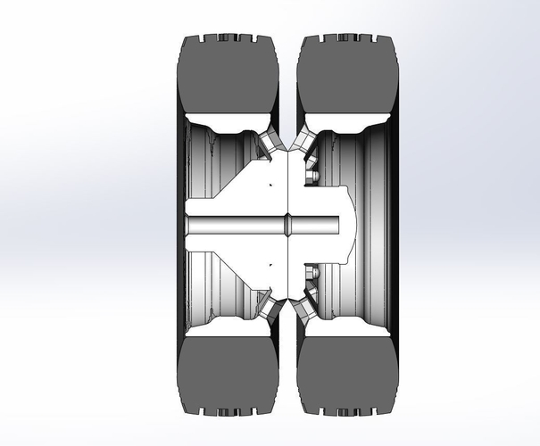 10 Square Hole Rear double wheel of semi truck 1:25 3D Print 520566