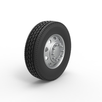 10 Triangular Hole Front wheel of semi truck Scale 1:25 - Thumbnail 2