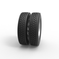 10 Triangular Hole Rear double wheel of semi truck 1:25 - Thumbnail 3