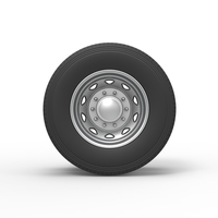 10 Triangular Hole Rear double wheel of semi truck 1:25 - Thumbnail 5