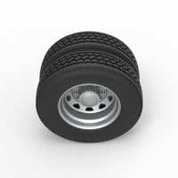 10 Triangular Hole Rear double wheel of semi truck 1:25 - Thumbnail 6