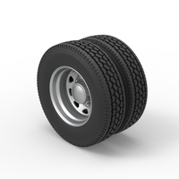 10 Triangular Hole Rear double wheel of semi truck 1:25 - Thumbnail 7