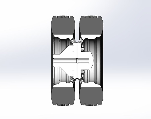 10 Triangular Hole Rear double wheel of semi truck 1:25 3D Print 520588