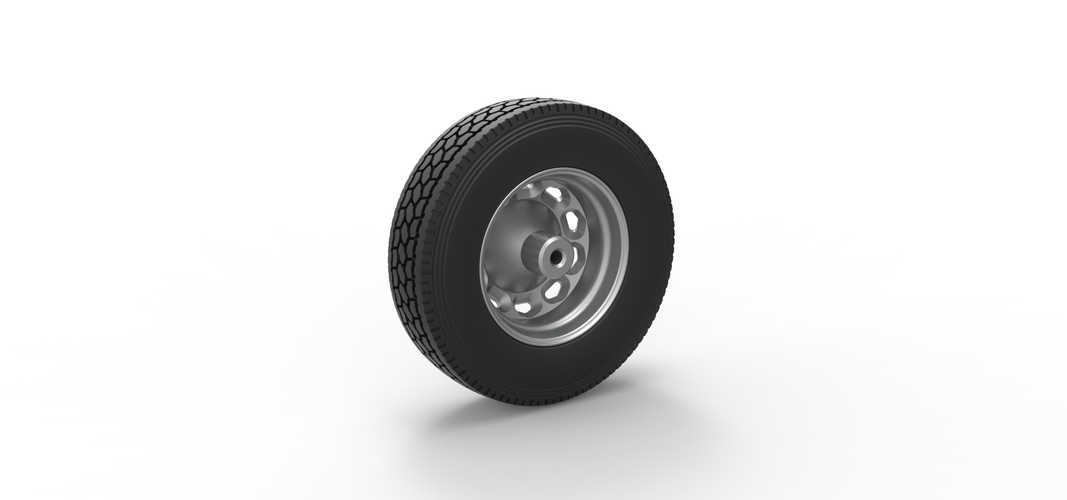 10 Triangular Hole Front truck wheel V2 Scale 1:25 3D Print 520596