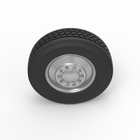 Front custom wheel of semi truck Version 2 Scale 1:25 - Thumbnail 6