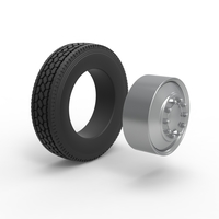 Front custom wheel of semi truck Version 2 Scale 1:25 - Thumbnail 9