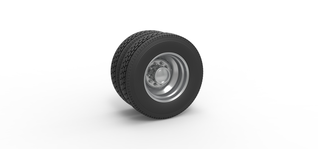 Rear custom wheel of semi truck Version 2 Scale 1:25 3D Print 520630