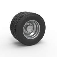 Small Rear custom wheel of semi truck Version 2 Scale 1:25 3D Printing 520630