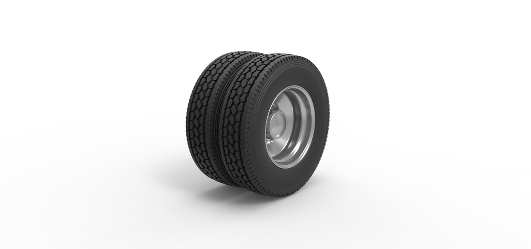 Rear custom wheel of semi truck Version 2 Scale 1:25 3D Print 520631