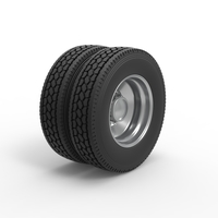 Rear custom wheel of semi truck Version 2 Scale 1:25 - Thumbnail 2