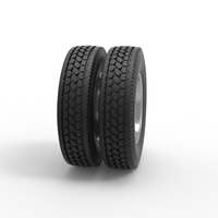 Rear custom wheel of semi truck Version 2 Scale 1:25 - Thumbnail 3