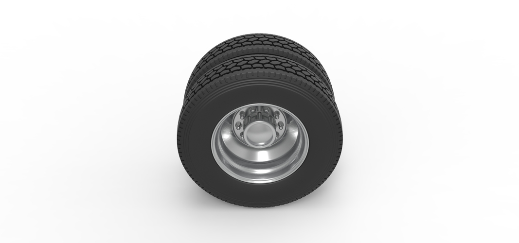 Rear custom wheel of semi truck Version 2 Scale 1:25 3D Print 520635