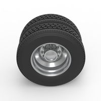 Rear custom wheel of semi truck Version 2 Scale 1:25 - Thumbnail 6