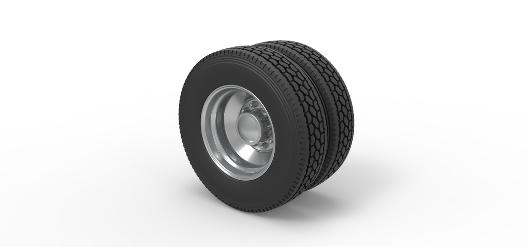 Rear custom wheel of semi truck Version 2 Scale 1:25 3D Print 520636