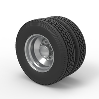 Rear custom wheel of semi truck Version 2 Scale 1:25 - Thumbnail 7