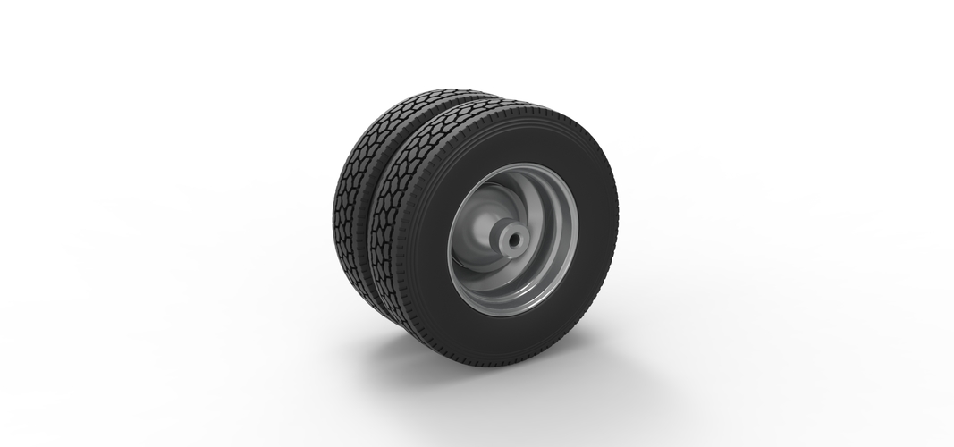 Rear custom wheel of semi truck Version 2 Scale 1:25 3D Print 520637