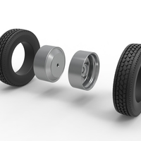 Rear custom wheel of semi truck Version 2 Scale 1:25 - Thumbnail 9