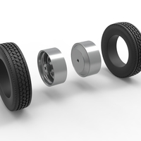 Rear custom wheel of semi truck Version 2 Scale 1:25 - Thumbnail 10